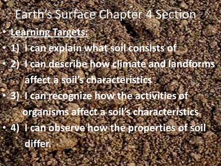 Earth’s Surface Chapter 4 Section 2