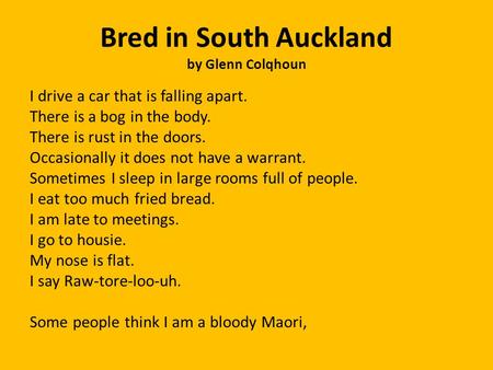Bred in South Auckland by Glenn Colqhoun
