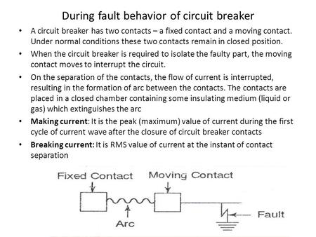 During fault behavior of circuit breaker