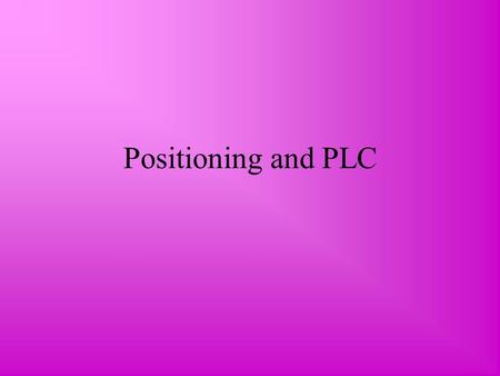 Positioning and PLC. Product Differentiation Most competitive advantages lasts only a short time. Companies therefore constantly need to think up new.