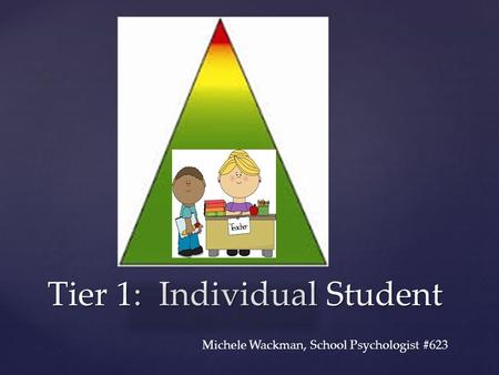 { Tier 1: Individual Student Michele Wackman, School Psychologist #623.