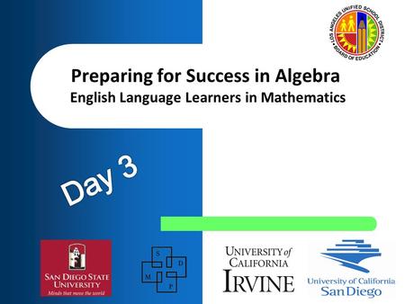 Preparing for Success in Algebra English Language Learners in Mathematics.