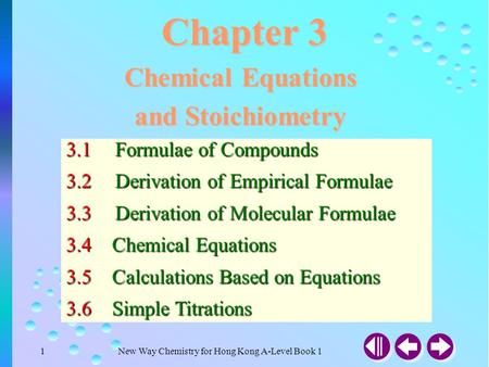 Chapter 3 Chemical Equations and Stoichiometry