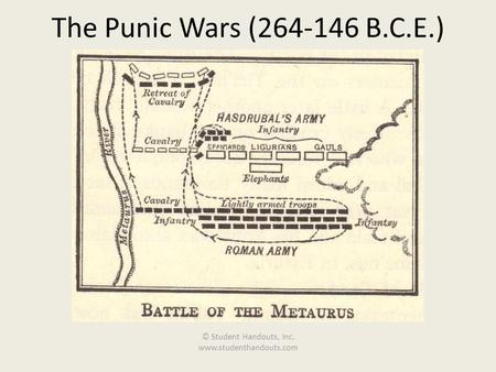 The Punic Wars (264-146 B.C.E.) © Student Handouts, Inc. www.studenthandouts.com.