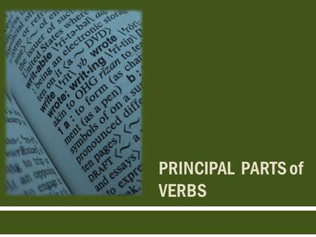 Principal parts of verbs