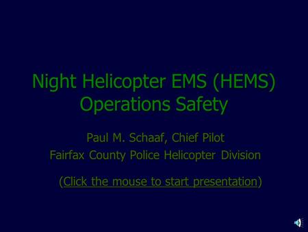 Night Helicopter EMS (HEMS) Operations Safety
