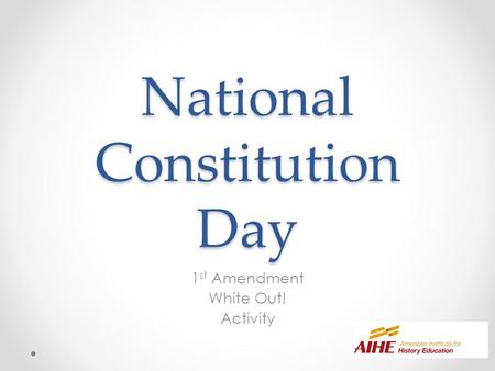 National Constitution Day 1 st Amendment White Out! Activity.