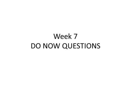 Week 7 DO NOW QUESTIONS. Question: In the following segment of code, “food-location” is a ___? breed [ foragers forager ] breed [ followers follower ]