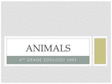 Animals 4th Grade Zoology Unit.