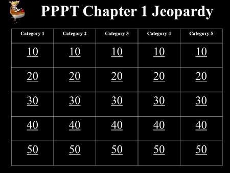 PPPT Chapter 1 Jeopardy Category 1 Category 2