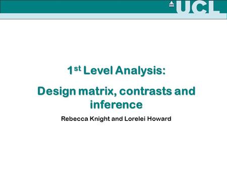 Design matrix, contrasts and inference