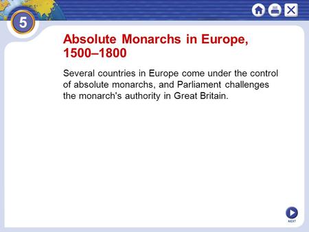 Absolute Monarchs in Europe, 1500–1800