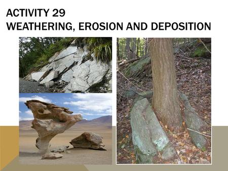 Activity 29 Weathering, Erosion and Deposition