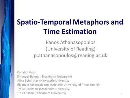 Spatio-Temporal Metaphors and Time Estimation