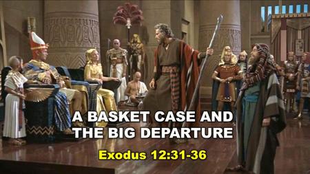 Exodus 12:31-36 (NLT) Israel’s Exodus from Egypt 31 Pharaoh sent for Moses and Aaron during the night. “Get out!” he ordered. “Leave my people—and take.