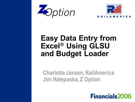 Easy Data Entry from Excel Using GLSU and Budget Loader