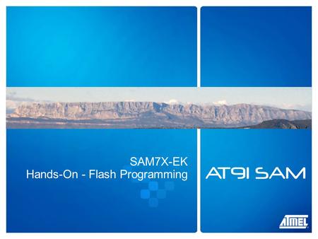 SAM7X-EK Hands-On - Flash Programming. IAR EWARM Flash Loader Utility.