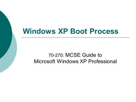 Windows XP Boot Process