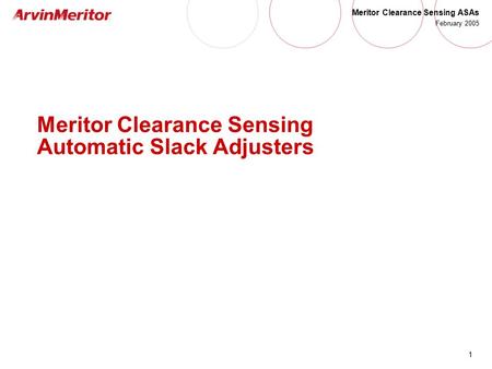 Meritor Clearance Sensing Automatic Slack Adjusters