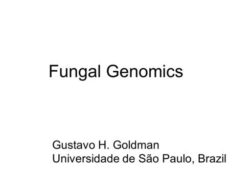 Fungal Genomics Gustavo H. Goldman Universidade de São Paulo, Brazil.