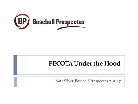 Nate Silver, Baseball Prospectus,
