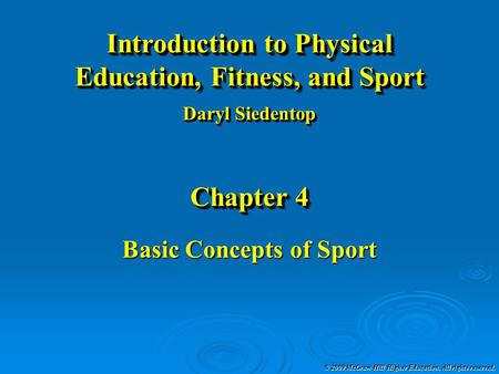 Basic Concepts of Sport