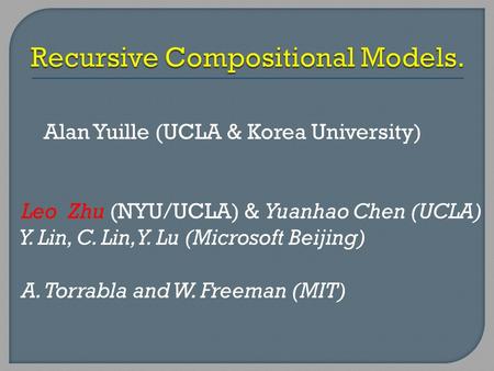 Recursive Compositional Models.