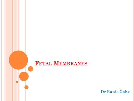 Fetal Membranes Dr Rania Gabr.