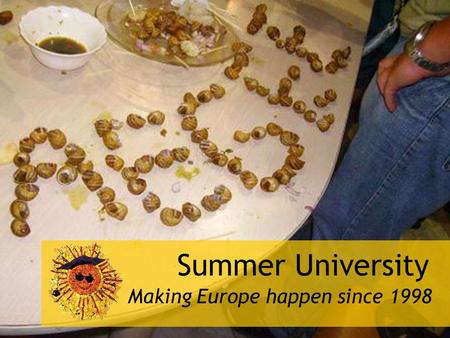Making Europe happen since 1998 Summer University.