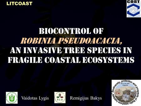 Vaidotas LygisRemigijus Bakys Biocontrol of Robinia pseudoacacia, an invasive tree species in fragile coastal ecosystems LITCOAST.