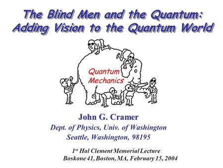 The Blind Men and the Quantum: Adding Vision to the Quantum World