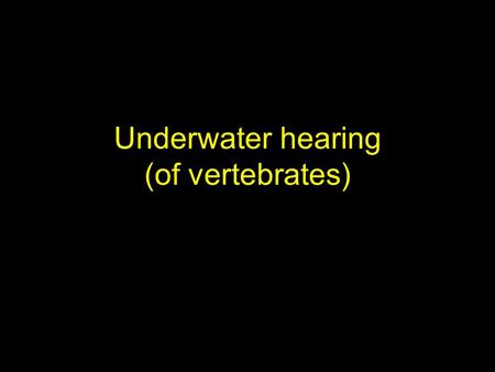 Underwater hearing (of vertebrates). Human ear The inner ear.