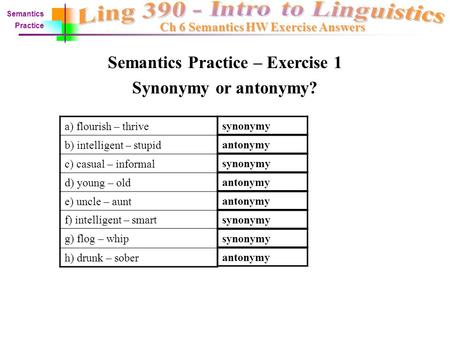 Semantics Practice – Exercise 1
