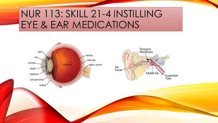 NUR 113: SKILL 21-4 INSTILLING EYE & EAR MEDICATIONS