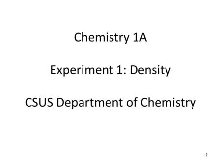 CSUS Department of Chemistry