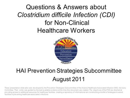 HAI Prevention Strategies Subcommittee