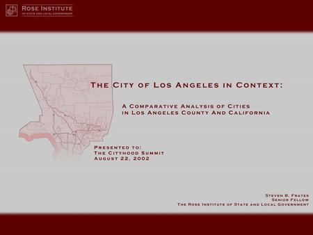 Introduction | LAFCO reports analyzed the viability of the San Fernando Valley and Hollywood as separate cities. The Rose Institute report examines key.