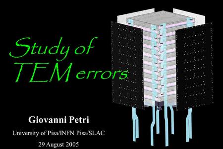 Giovanni Petri University of Pisa/INFN Pisa/SLAC 29 August 2005 Study of TEM errors.