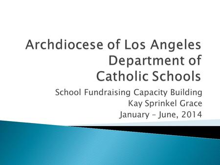 School Fundraising Capacity Building Kay Sprinkel Grace January – June, 2014.