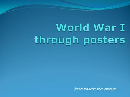 World War I through posters