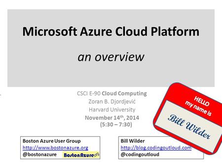 Microsoft Azure Cloud Platform an overview