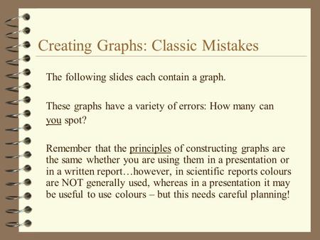 Creating Graphs: Classic Mistakes