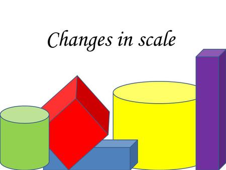 Changes in scale. Find the volume of the cube 5m V = BhB = area of the base B = 5 5 B = 25 5 125 m³ 25 B = 2500 50 125,000 m³ 2500 V = BhB = area of the.