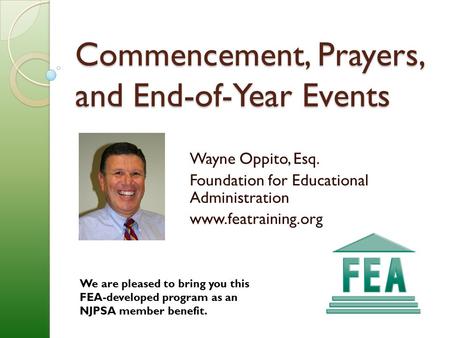 Commencement, Prayers, and End-of-Year Events