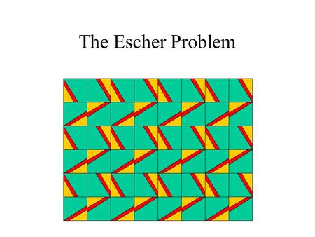 The Escher Problem. Frieze Groups Frieze = embroidery from Friez, horizotal ornamented band (architecture). We are interested in symmetry groups of such.