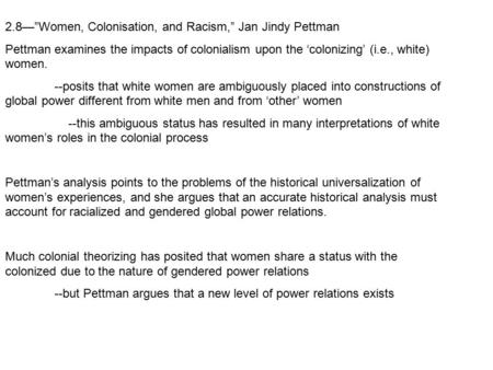 2.8—”Women, Colonisation, and Racism,” Jan Jindy Pettman