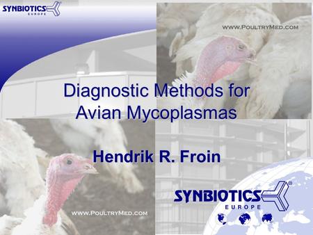 Mycoplasma, Hungaria 18.03.2003 H.R. Froin Diagnostic Methods for Avian Mycoplasmas Hendrik R. Froin.