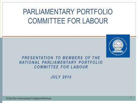PARLIAMENTARY PORTFOLIO COMMITTEE FOR LABOUR