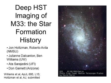 Deep HST Imaging of M33: the Star Formation History