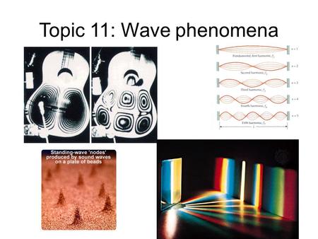 Topic 11: Wave phenomena. 11.1 Standing (stationary) waves 11.1.1 Describe the nature of standing (stationary) waves. Students should consider energy.